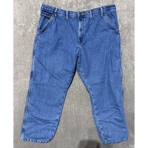 Full Blue Flannel Lined Blue Wash Carpenter Jeans Men's 42 x 27 Pre-owned